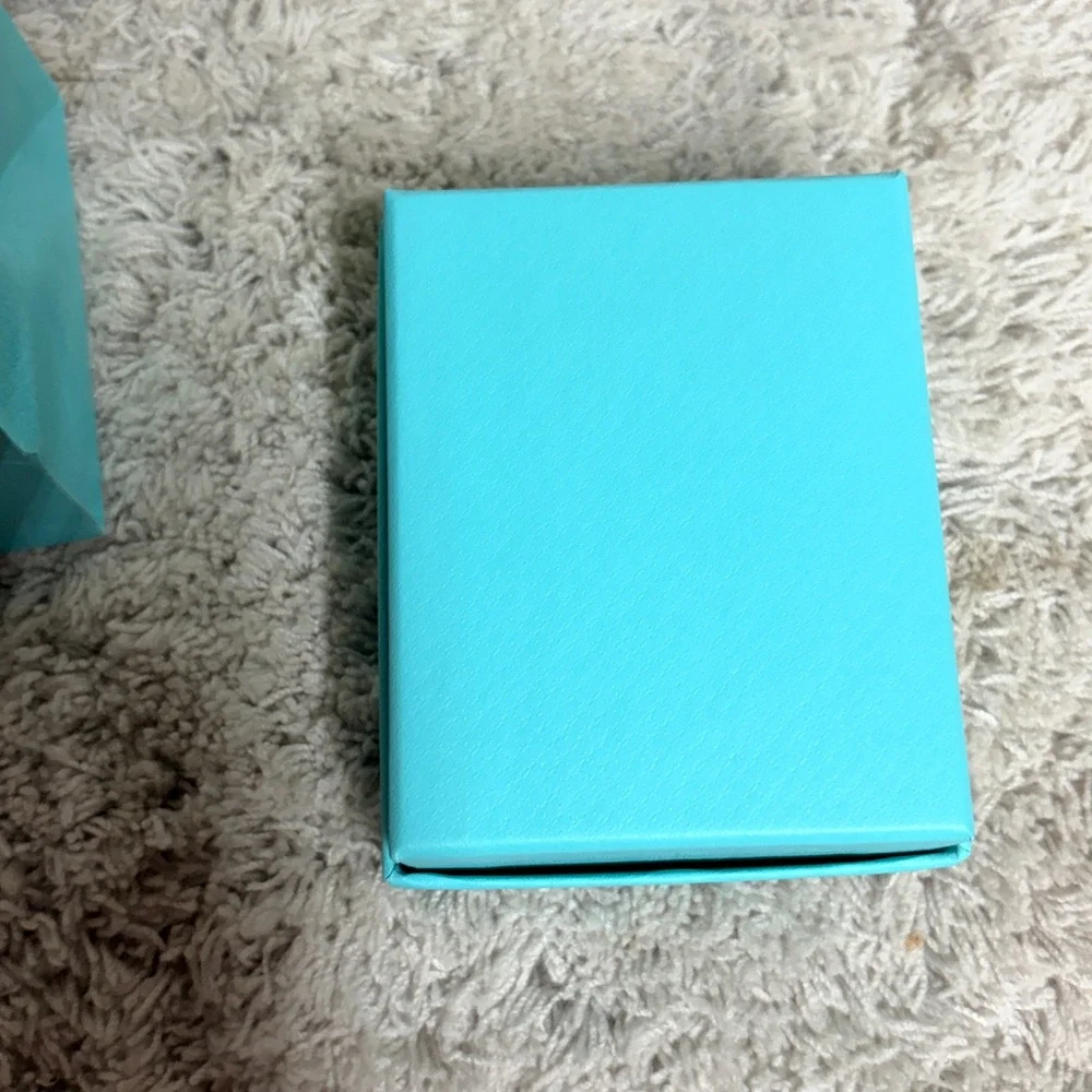 Tiffany & Co Blue Small Shopping Bag and Jewelry Gift Box Set with Ribbon